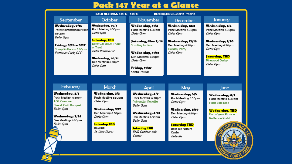 Pack 147 2026–27 Year at a Glance