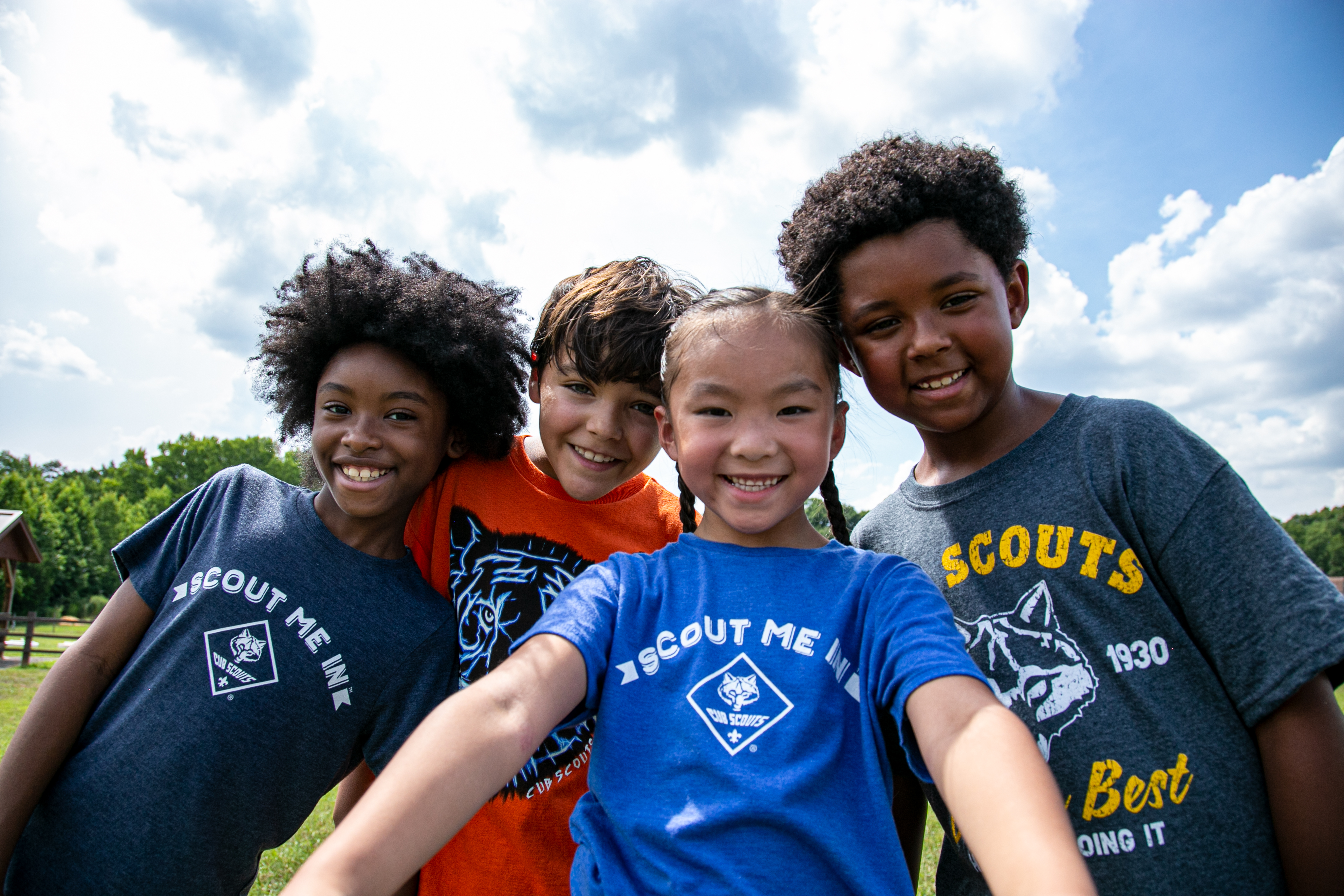 Pack 147 Scouts hiking together